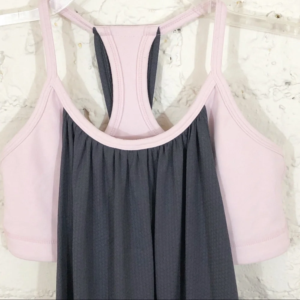 Lululemon No Limits Tank Gray and Light Pink - Picture 3 of 5